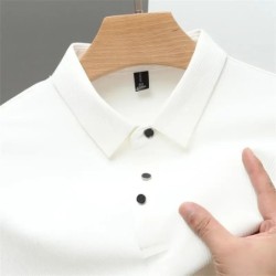 Cămașă polo cu mânecă scurtă pentru bărbați, ocazional, la modă, de culoare uni
