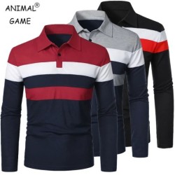 Tricou cu mânecă lungă pentru bărbați noi Tricou polo cu îmbinare Tricou de afaceri, îmbrăcăminte de stradă, respirabil, Topuri 