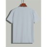 Tricou cu mânecă scurtă pentru bărbați, ocazional de vară, 100% bumbac, cu imprimeu cu litere, cu mânecă scurtă