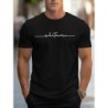 Tricou cu mânecă scurtă pentru bărbați, ocazional de vară, 100% bumbac, cu imprimeu cu litere, cu mânecă scurtă