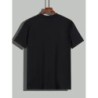 Tricou cu mânecă scurtă pentru bărbați, ocazional de vară, 100% bumbac, cu imprimeu cu litere, cu mânecă scurtă