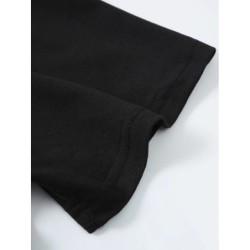 Tricou cu mânecă scurtă pentru bărbați, ocazional de vară, 100% bumbac, cu imprimeu cu litere, cu mânecă scurtă