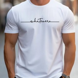 Tricou cu mânecă scurtă pentru bărbați, ocazional de vară, 100% bumbac, cu imprimeu cu litere, cu mânecă scurtă
