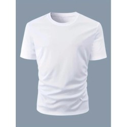 Tricou cu mânecă scurtă pentru bărbați, ocazional de vară, 100% bumbac, cu imprimeu cu litere, cu mânecă scurtă