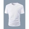 Tricou cu mânecă scurtă pentru bărbați, ocazional de vară, 100% bumbac, cu imprimeu cu litere, cu mânecă scurtă
