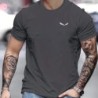Tricou cu mânecă scurtă pentru bărbați, 100% bumbac, cu imprimeu cu păsări, slim fit, casual, cu gât rotund