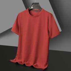 Noul tricou cu mâneci scurte Waffle de vară cu gât rotund pentru bărbați