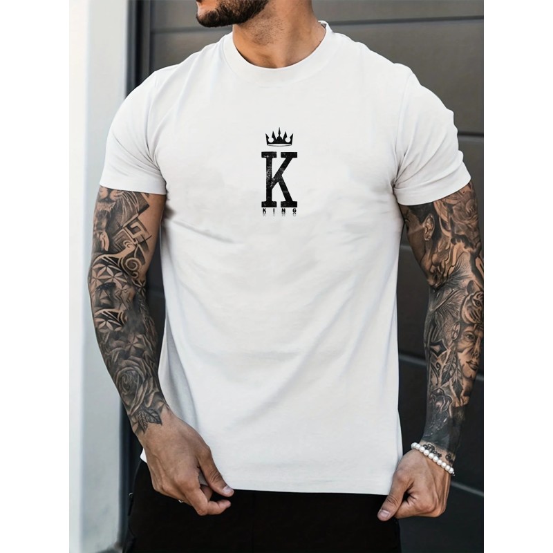Topuri tricou cu imprimeu din bumbac 100, de vară, pentru bărbați