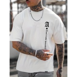 Topuri tricou cu imprimeu din bumbac 100, de vară, pentru bărbați