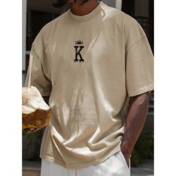 Topuri tricou cu imprimeu din bumbac 100, de vară, pentru bărbați