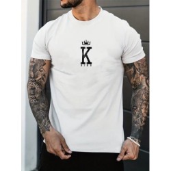 Topuri tricou cu imprimeu din bumbac 100, de vară, pentru bărbați
