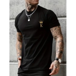Topuri tricou cu imprimeu din bumbac 100, de vară, pentru bărbați