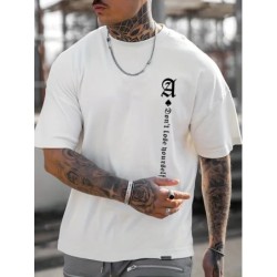 Topuri tricou cu imprimeu din bumbac 100, de vară, pentru bărbați