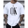 Tricou de vară pentru bărbați, 100 de bumbac, imprimat OK