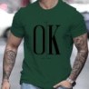 Tricou de vară pentru bărbați, 100 de bumbac, imprimat OK