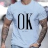 Tricou de vară pentru bărbați, 100 de bumbac, imprimat OK