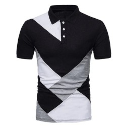 Polo KB Cămașă Polo pentru bărbați Tricou polo cu mânecă scurtă Polo de culoare contrastantă Îmbrăcăminte nouă de vară Îmbrăcămi