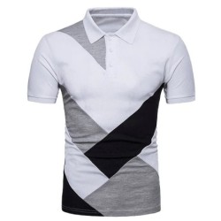 Polo KB Cămașă Polo pentru bărbați Tricou polo cu mânecă scurtă Polo de culoare contrastantă Îmbrăcăminte nouă de vară Îmbrăcămi