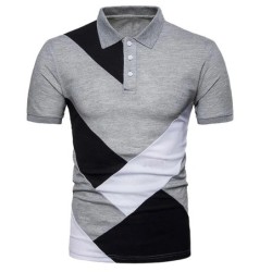 Polo KB Cămașă Polo pentru bărbați Tricou polo cu mânecă scurtă Polo de culoare contrastantă Îmbrăcăminte nouă de vară Îmbrăcămi