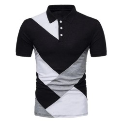 Polo KB Cămașă Polo pentru bărbați Tricou polo cu mânecă scurtă Polo de culoare contrastantă Îmbrăcăminte nouă de vară Îmbrăcămi