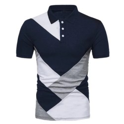 Polo KB Cămașă Polo pentru bărbați Tricou polo cu mânecă scurtă Polo de culoare contrastantă Îmbrăcăminte nouă de vară Îmbrăcămi