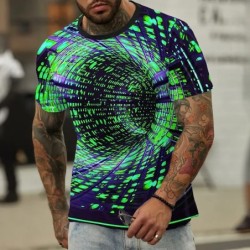 Tricou de vară pentru bărbați Tricou cu mânecă scurtă imprimat luminos 3D Tricou Streetwear Tricou bărbați Îmbrăcăminte pentru b