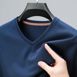 2024 Tricou cu mâneci scurte pentru bărbați, cu decolteu în V, vară, confortabil Top