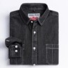 2023 Cămașă din denim cu design de buzunar, clasică, 100% bumbac, cu mâneci lungi, broderie de modă, haine confortabile