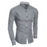 Cămașă cu mânecă lungă pentru bărbați de primăvară, culoare uni, simplă, ocazională, versiune coreeană