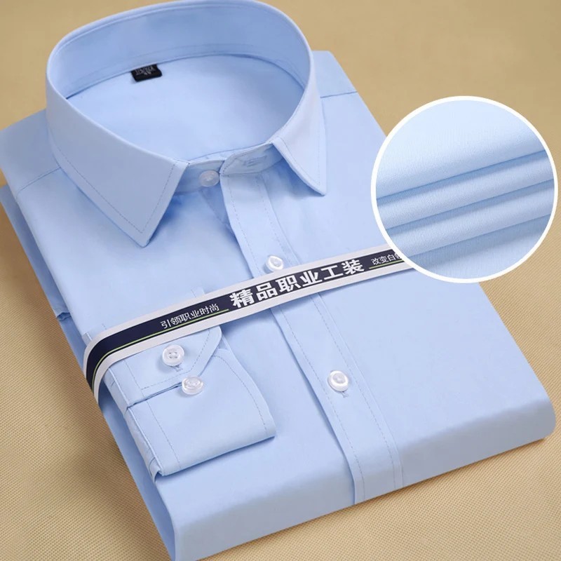 Cămăși de rochie pentru bărbați, marimea plus, 8XL, de calitate superioară, cu mânecă lungă, slim fit, uni, cu dungi, cămașă alb