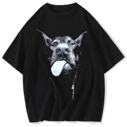 Tricou cu literă gotică pentru bărbați, cu imprimeu pentru câini, Hip Hop, Streetwear, punk, vară, vintage, spălat, tricouri sup