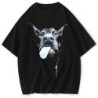 Tricou cu literă gotică pentru bărbați, cu imprimeu pentru câini, Hip Hop, Streetwear, punk, vară, vintage, spălat, tricouri sup