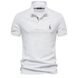 Cămăși polo pentru bărbați marca AIOPESON Cămăși polo din bumbac pentru bărbați cu mânecă scurtă, cantitate mare, polo solidă, î