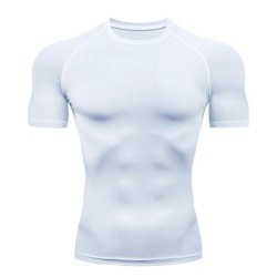 Tricou cu compresie pentru alergare pentru bărbați, tricou sport cu mânecă scurtă, tricou sport pentru gimnastică, fitness, hano