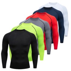 Tricou cu mânecă lungă pentru antrenament pentru bărbați, primăvară, toamnă, sală, alergare, sport, tricouri pentru bărbați, îmb