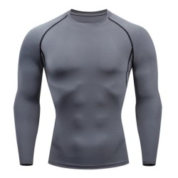 Tricou cu mânecă lungă pentru antrenament pentru bărbați, primăvară, toamnă, sală, alergare, sport, tricouri pentru bărbați, îmb