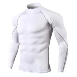 Tricou sport pentru bărbați, cu uscare rapidă, pentru culturism, pentru alergare, cămașă cu mânecă lungă, de comprimare, pentru 