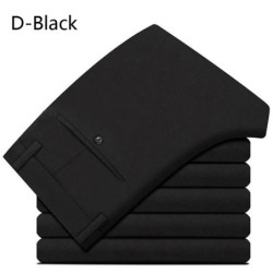 Moda de vară pentru bărbați, ocazional de afaceri, pantaloni lungi, pantaloni de costum, pantaloni formali drepti, elastici, plu