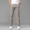 Pantaloni casual din mătase de gheață pentru bărbați ultra-subțiri de vară, moale, confortabili, de culoare uni, elastici, panta