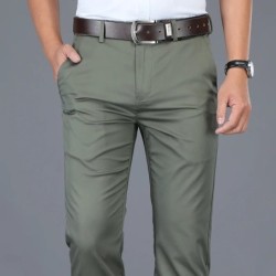 Pantaloni casual din bumbac Îmbrăcăminte pentru bărbați Drepți, verde, negru, kaki, marcă masculină
