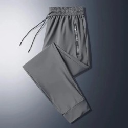 Pantaloni subțiri din mătase de gheață de vară pentru bărbați Îmbrăcăminte de lucru în stil lejer Pantaloni sport cu uscare rapi