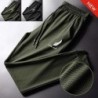 Pantaloni din mătase de gheață pentru bărbați, de vară, cu plasă, respirabili, casual, subțiri, cu uscare rapidă, pantaloni larg