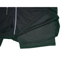 Pantaloni scurți de compresie 2 în 1 pentru bărbați Pantaloni scurți de alergare pentru antrenament de gimnastică cu buzunare pe