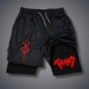 Pantaloni scurți de compresie 2 în 1 pentru bărbați Pantaloni scurți de alergare pentru antrenament de gimnastică cu buzunare pe