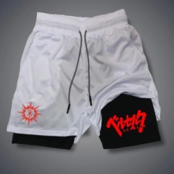 Pantaloni scurți de compresie 2 în 1 pentru bărbați Pantaloni scurți de alergare pentru antrenament de gimnastică cu buzunare pe