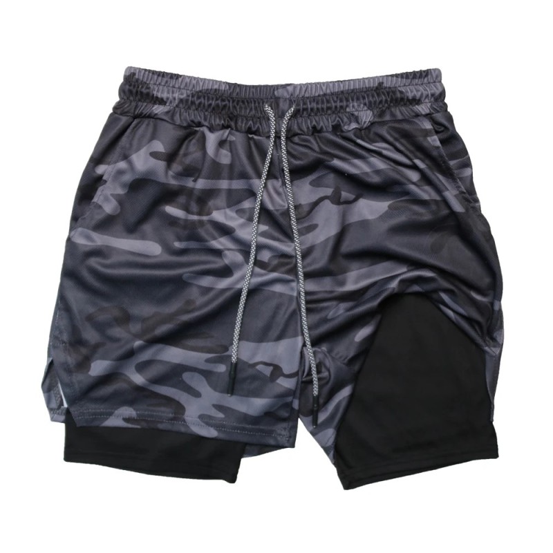 Pantaloni scurți cu mai multe buzunare pentru bărbați Pantaloni scurți sport pentru fitness Pantaloni scurți strâmți căptușiți p