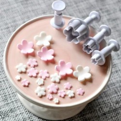 4 buc/set floare de prun floare piston Fondant tăietor de zahăr instrumente pentru decorarea prăjiturii bricolaj cookie-uri acce