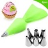 8 bucăți/pungă de silicon pentru glazură, cremă de patiserie + 6 duze din oțel inoxidabil pentru prăjituri, sfaturi pentru decor