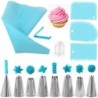 Geantă de decorare din silicon set vârf de decorare din oțel inoxidabil duză pentru decorarea prăjiturii Bucătărie DIY Instrumen