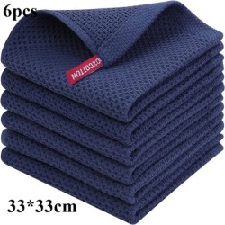 Homaxy 4/6 buc Prosoape de bucătărie din bumbac Prosop de vase ultra moale Lavetă de curățare magică Prosop absorbant de curățar